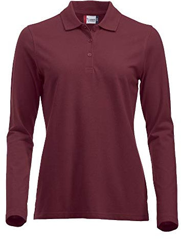 CliQue Women's Clique Classic Long Sleeved Womens Marion Polo Shirt, Red (Burgundy), XS UK