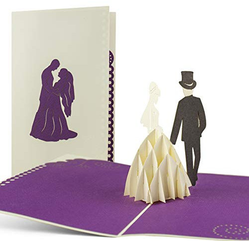 Karte zur Hochzeit, Hochzeitskarte, Weiß und Lila, Glückwunschkarte Hochzeit, Karten zur Hochzeit, Mitbringsel, Geschenk, edles Gastgeschenk zur Hochzeit, Einladungskarten elegant, L08