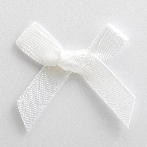 Italian Options Mini Satinschleife 3cm aus 6mm Band (100 Stück) - Weiß