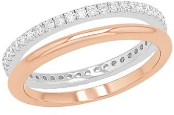 s.Oliver Ring 925 Sterling Silber Damen Ringe, mit Zirkonia synth., Bicolor, Kommt in Schmuck Geschenk Box, 2021016