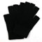 Fingerlose Handschuhe aus reiner, mongolischer Wolle für Damen und Herren, Fäustlinge schwarz Schwarz