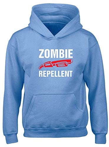 Crown Designs Zombie Repellent Zombie TV Show Inspired Gift Unisex Hoodies for Men, Women & Teenagers - Carolina Blue/Medium