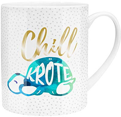 GRUSS & CO 45757 XL Tasse Chill-Kröte, Porzellan, 60 cl, Blau