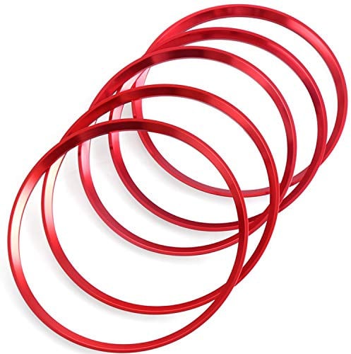 Overdrive-Racing 5X Lüftungsringe Blenden Alu Rot Abdeckung Zierringe Innere Ringe Lüftungsdüse Passend Für A B GLA CLA Klasse