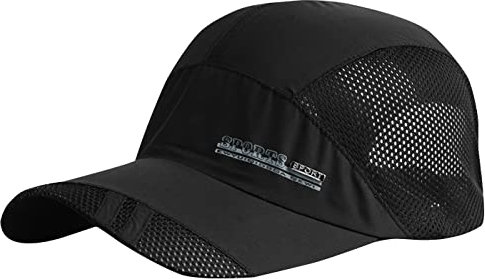 AIEOE Atmungsaktive Kappe Outdoor Kappe Leicht und Schnelltrocknend Basecap Baseball Cap - Schwarz