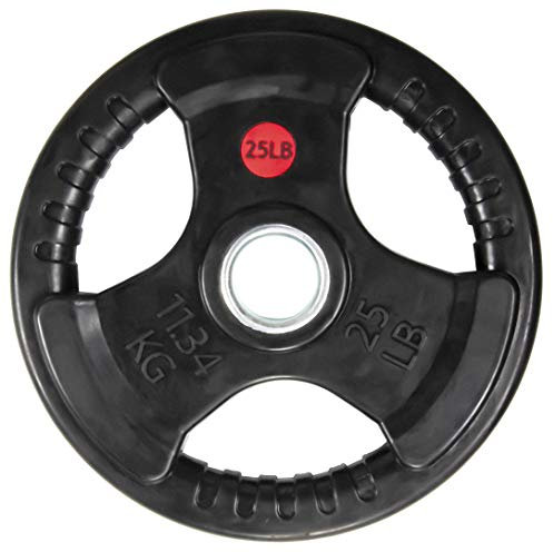 BalanceFrom Gummibeschichtete Gusseisenplatte Hantelscheibe für Krafttraining und Gewichtheben, olympisch, 11,3 kg, einzeln