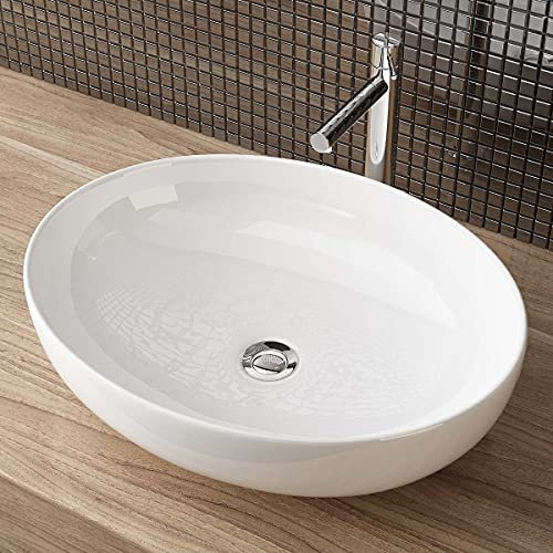 Lavabo vasque à poser en céramique pour toilettes invités Waschbecken24 (Blanc / A588, 51x40x13cm)