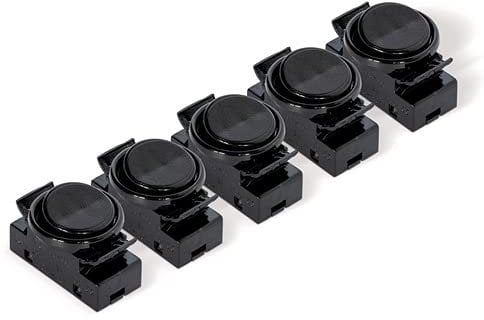 Einbau Wippschalter, 5 Stück, 2A 250 V, Wippenschalter inkl. Ring und Wippe, Ersatzschalter für Unterbauleuchten, Küchenleuchten, Wandleuchten, OJ-336, Schwarz