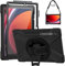 Gerutek Cover per Samsung Galaxy Tab S10 FE/S9 FE/S9/S8/S7 (10.9/11 Pollici) con Protezione per lo Schermo, Custodia con Supporto Cavalletto 360°/Cinghia a Mano/Spalla/Portapenne per Tab S10 FE, Nero