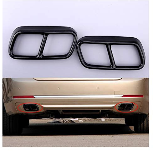 MYDH Auspuffblenden Für die BMW 7-Serie F01 F02 F04 2009 2010 2011 2012 2013 2013 2014 schwarzes Auto Auspuff-Schalldämpfer-Rohr-TIPP-Abdeckungs-Trim-Formteil Auspuff Endrohr