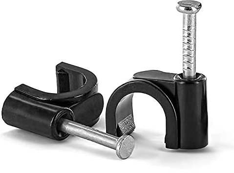 Pack Of 100 Black Cable clips 7MM round