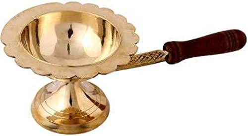 Exklusive Global Brass Diya Öllampen, Räucherstäbchen, Kampfer, 12 cm Brenner, Hindu, Puja, Ritual, Diwali-Tempel