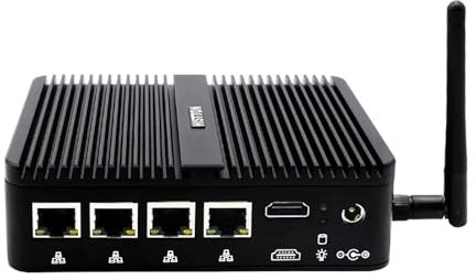 HISTTON Router LAN Firewall Mini PC OPNsense Celeron J4125 Quad Core, DDR4 8GB RAM 128GB SSD, Network Security Server VPN Mini Desktop Computer, 4 Gigabit Ethernet, AES-NI, SIM Slot, COM, WiFi, BT4.0