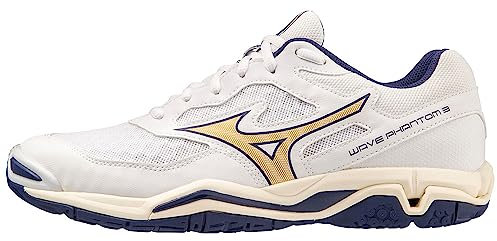 Mizuno Unisex Wave Phantom 3 Indoor, White Bribbon Mp Gold, 44.5 EU