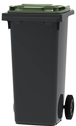 ESE Poubelle Conteneur à déchets 120L + Couvercle vert