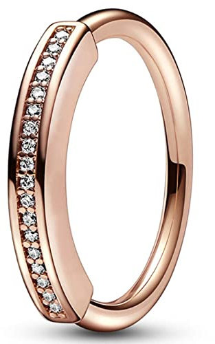 Roségold Tiara Krone Doppelkreis Ring für Frauen Hochzeitsgeschenk Modeschmuck-5,E