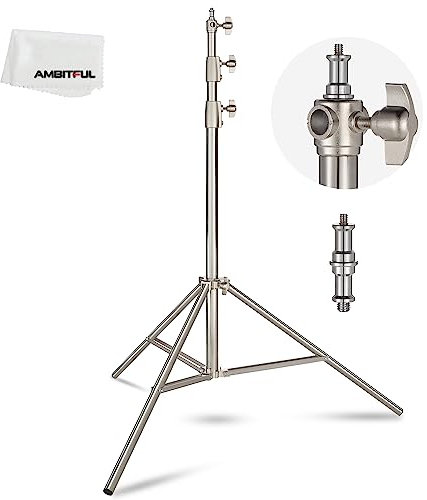 AMBITFUL 280cm 9FT Studio Lighting Photo Studio Stainless Steel Light Stand for HTC Vive VR, Video, Portrait, and Product Photography