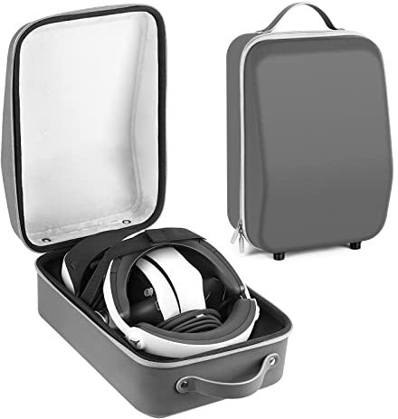 Geekria Tragetasche Kompatibel mit PSVR2, PlayStation VR2 Reisetasche, Hartschalen-Handtasche mit Doppelreißverschluss, VR-Spielzubehör (Grau), grau, Koffer