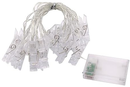 Guirlande lumineuse LED avec pince à linge et batterie USB pour cadre photo, décoration d'intérieur, chambre à coucher, mariage, Saint-Valentin