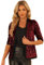 Allegra K Damen Pailettenjacke Glitzer Elegant Blazer Langarm Pailletten Party Club Offen Jacke Jacken Dunkelrot L