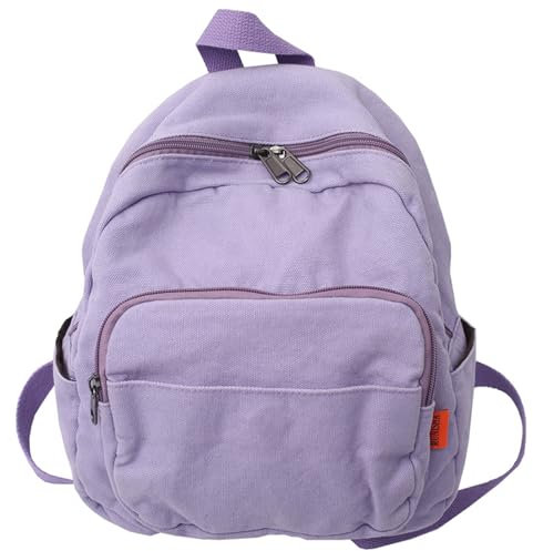 Makukke Rucksack Damen Klein, Canvas Cityrucksack Rucksäcke Daypacks Damen Rucksackhandtaschen Rucksack Für Lässig Schule Travel Wandern Arbeit,Lila Rucksack