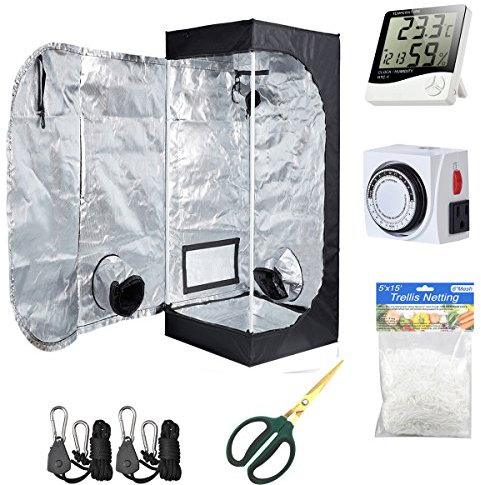 Generisch Grow-Zelt-Raum-Set, 40,6 x 40,6 x 121,9 cm, Zimmerpflanzen, Hydrokultur-Anbausystem, Zubehör