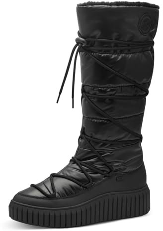 s.Oliver Damen Schnürstiefel ohne Absatz Wasserabweisend Vegan, Schwarz (Black), 38 EU
