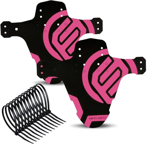 FIFTY-FIFTY MTB Schutzblech, Fahrrad Schutzblech, Schutzbleche Mountainbike Hinten und Vorne Schlamm schaber Spritzschutz Fit 26 27.5 29 Zoll Fat Bike (Rosa, 2 Stück)
