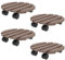 Outsunny Lot de 4 Supports Ronds pour Plantes - Porte Plante à roulettes Support pour Pot de Fleurs, pour intérieur et extérieur