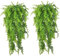 Yililay 2 Pack Vivarium Decoration,Artificial Reptile Plants Hanging Fake Vines Climbing Terrarium Plant with Suction Cup for Reptile Pets Tank Habitat Decorations