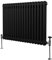 Traditional 2 Column Radiator 600mm x 832mm Modern Central Heating Heater Matt Black Carbon Steel Horizontal Wall Mounted Kitchen Living Room Bathroom Free Cleaning Brush Fixing Kit & Brackets