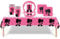 Juego de 41 piezas de vajilla Shinny Girl Bar-bie – Decoración de fiesta de cumpleaños rosa intenso, mantel, platos de papel, servilletas, vasos para decoración de mesa de cumpleaños de niña