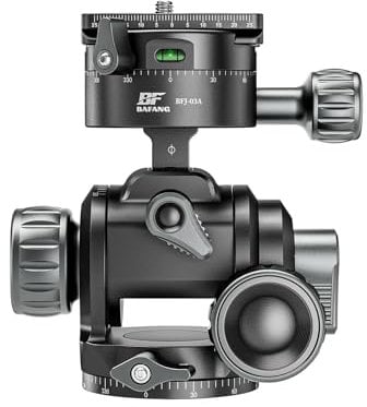 BF BAFANG Getriebeneiger, 360°Drehbar Getriebeneiger mit Schnellwechselplatte für DSLR, Camcorder, Stativ, Einbeinstativ, Belastung 10kg