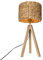 meineWunschleuchte Dreibein Tischlampe mit Korb Lampenschirm Wasserhyazinthe, 57cm groß