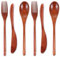 Psyqtsuary Lot de 6 couverts en bois réutilisables de style japonais - Cuillère portable japonaise - Couteau fourchette - Pour cuisine, maison, bureau - Idée cadeau