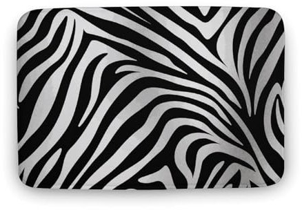 Rutschfeste Badematte, Zebramuster, bedruckt, saugfähig, Duschteppich, Fußmatten, Badezimmerzubehör für Schlafzimmer, Küche, Waschküche, Wohnzimmer, 50 x 80 cm