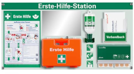 TMS PRO SHOP Erste-Hilfe-Station Premium, viel Zubehör nach ASR A4.3/DIN 13157, 94 x 47,5 cm, Art.-Nr. 611100