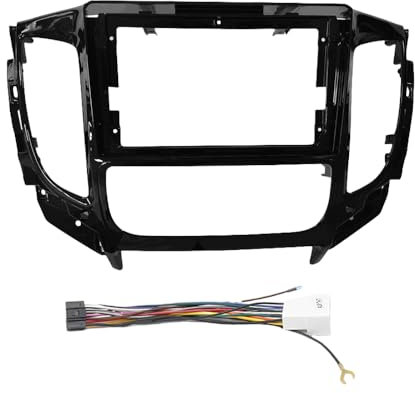 Autoradio Radioblende Doppel 9-Zoll-Autorahmen-Blendenadapter/Passend for Mitsubishi Triton L200 2015-2019 Android Radio Audio Dash Fitting Panel Kit Autoradio Radioblende Doppel(AT Frame Cable)