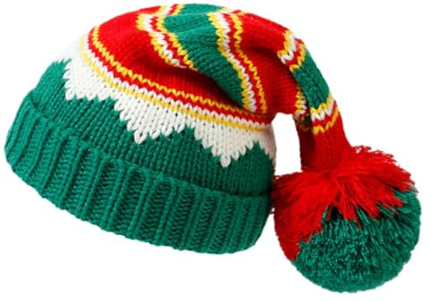 GAROZATION Weihnachtlicher Strickmütze Damen Mit Kuscheligem Bommel Weiche Warme Wintermütze Für Outdoor Bequemer Xmas Gestrickt Hut Als Festliche Geschenkidee