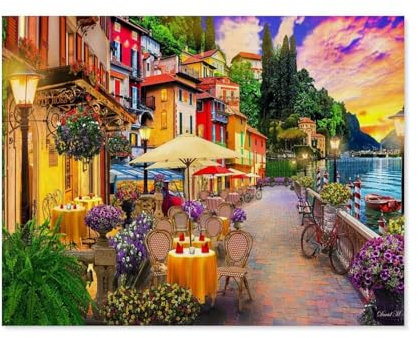 Lake Como,Italy Landschaft,Puzzles, 1000-teiliges Puzzle Für Erwachsene Und Kinder Ab 10 Jahren(75x50cm)-E24