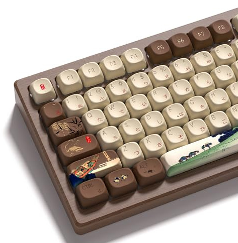 LQXQ 132 Keys PBT Keycaps, Japanese Fuji MOA Profile, Dye Sublimation | Printing for Mechanical Keyboards in Full Size/TKL/60%/65%/75%/100% (Keycaps Only)