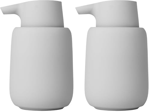 Blomus Soap Dispenser, Ceramic Plastic Silicone, Micro chip, H 14 cm, T 9,5 cm, Ø 8,5, V 0,25 l (Pack of 2)