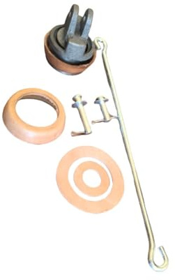 NINMORTH for Replacement Piston Type 75 Hand Pumps, Cast Iron Plunger with Faux Leather Seal & Zinc-Plated Rod, 8 cm Diameter, Includes Pins and Washers