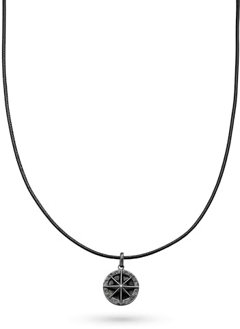 s.Oliver Herren Schmuck – Halskette & Armband aus Leder und Edelstahldetails mit Haizahnanhänger – Klassisch, Stilvoll und Maskulin – Perfekte Geschenkidee