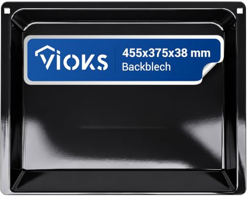 VIOKS Backblech 46 x 37 x 4 cm Ersatz für Bosch Siemеns Neff Constructa HEZ432002 00742586 Blech ofen Tiefes Backblech Fettpfanne Kuchenblech Emailliert für Backofen Herd - Baking Tray For Oven