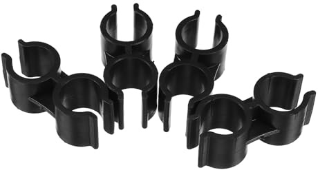 Doppelrohrschelle 4 Stück Kunststoff Schwarz Klemmen für Kehrschaufel | Pressmechanismus, Platzsparende Lösung, Einfache Montage, Verformungsresistent für Rohre
