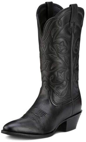 ARIAT Damen Heritage R Toe Western Boot Westernstiefel, Black Deertan, 41.5 EU