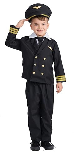 Dress Up America Pilot Costume for Kids - Airline Captain Uniform for Boys and Girls - Role Play Dress Up for Children