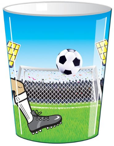 4 stabile Kunststoff-Becher * Fussball-Stadion * mit Holografie-Effekt für Party und Geburtstag // Kinder Geburtstag Party Fete Set Partybecher Becher Jungen Fussball - SUPER MITGEBSEL! -
