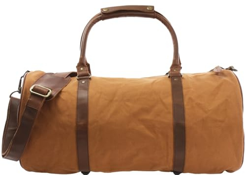 LECONI Reisetasche für Damen & Herren Ledertasche Weekender groß Sporttasche Männer + Frauen Handgepäck Sporttasche echtes, Cognac / Braun, L